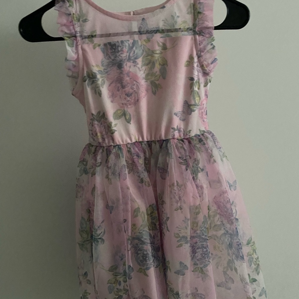 Pink Floral Kids Dress